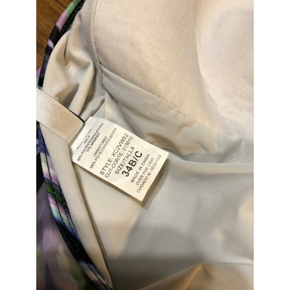 Kenneth Cole Ladies Tankini 2 Piece Swimsuit 34 B/C Medium Multicolor white blue - Picture 7 of 8